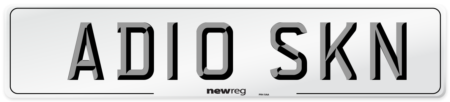 AD10 SKN Number Plate from New Reg